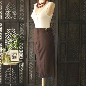 Brown trouser pencil skirt Large